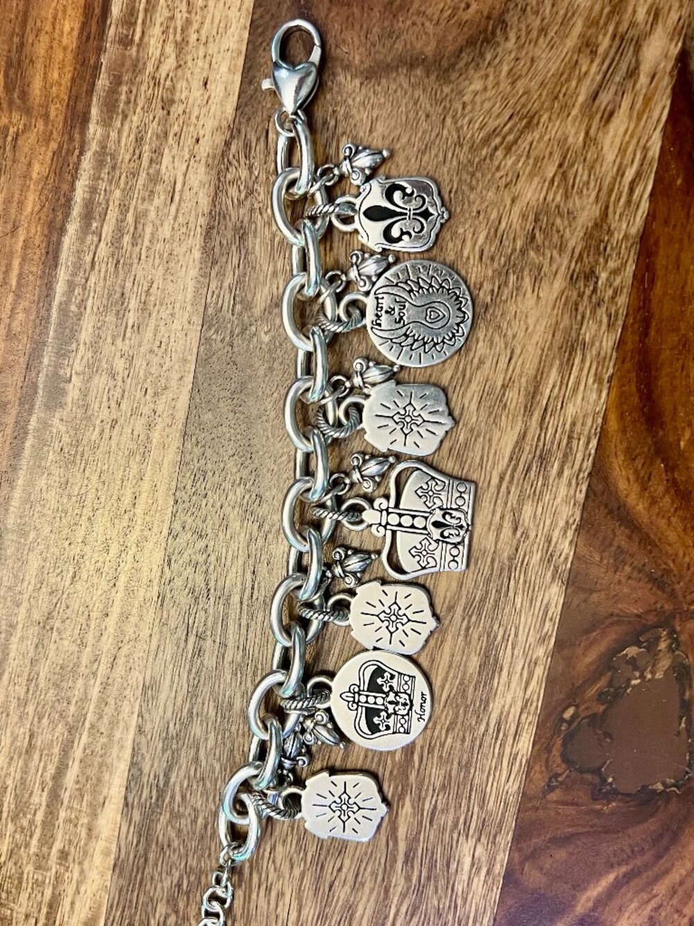 Brighton Crown Fleur De Lis Charms Bracelet - 0039